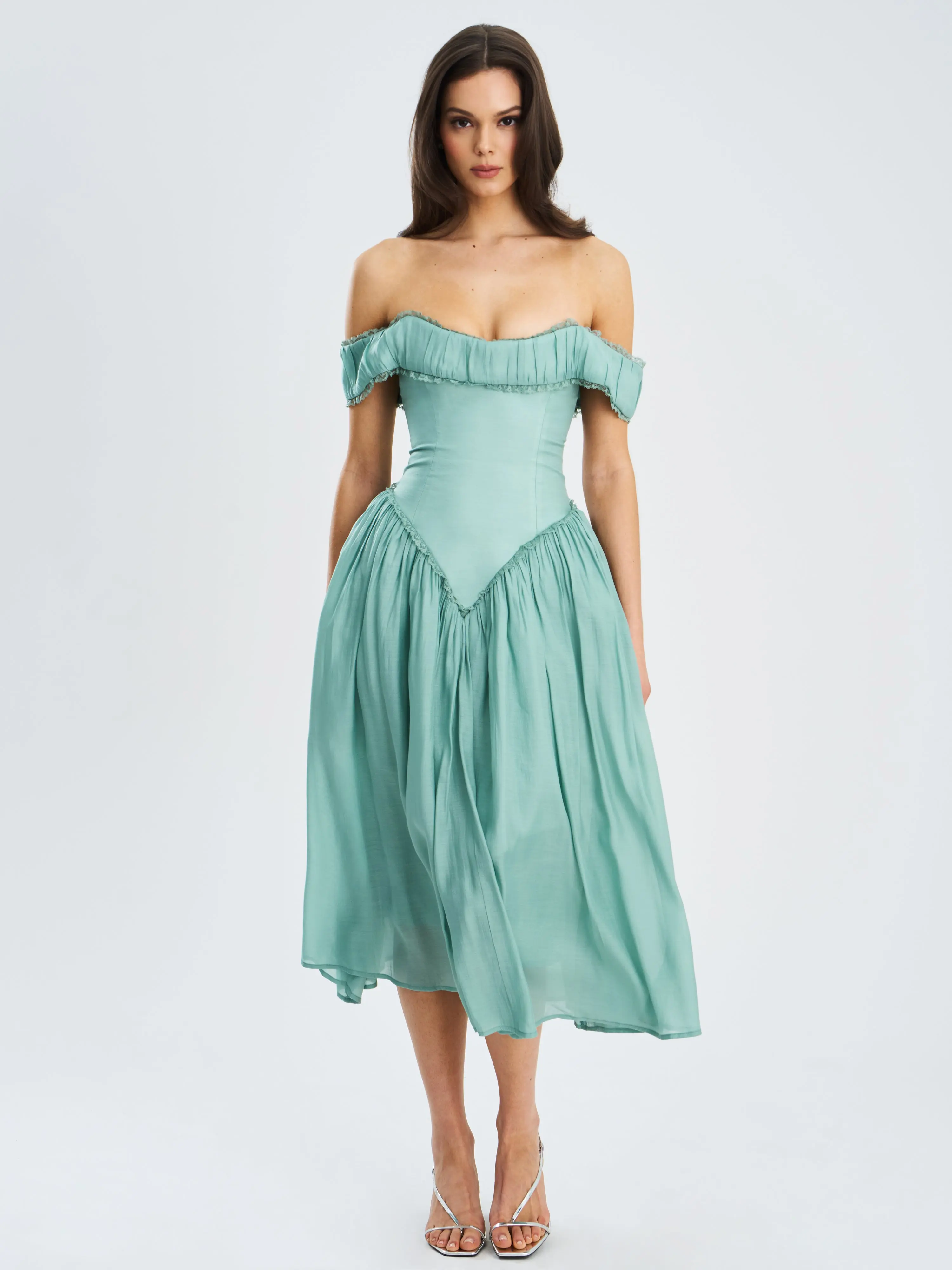 green emerald velvet dress Teal Breeze Tulle Gown– Teuta Matoshi