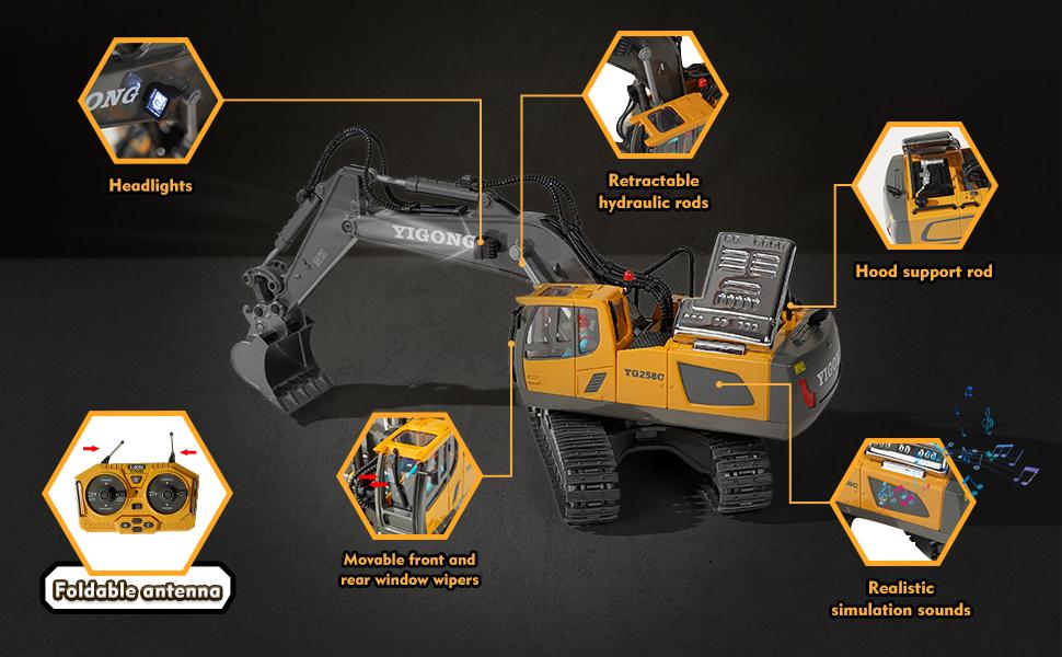 【Limited-time special! 】Excavator Remote Control Construction Truck 2.4Ghz 11 Channels RC Bulldozer Alloy Plastic Engineering Vehicle Electronic Toys for Kids,Christmas gift 【Limited-time special! 】Excavator Remote Control Construction Truck 2.4Ghz 11 Channels RC Bulldozer Alloy Plastic Engineering Vehicle Electronic Toys for Kids,Christmas gift