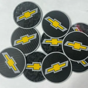 Chevy Truck Cup Holder Inserts with Yellow Bowtie Logo for Chevrolet Vehicles