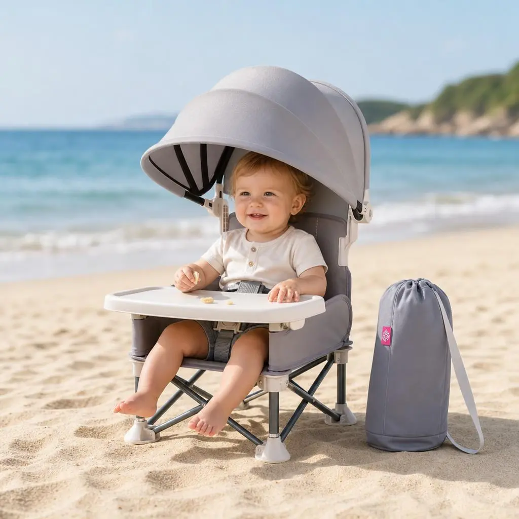 Portable Baby Seat Travel| Compact Fold with Straps for Indoor/Outdoor Use| Great for Camping, Beach, Lawn |Toddlers, Kids, Boys, Girls,back to school