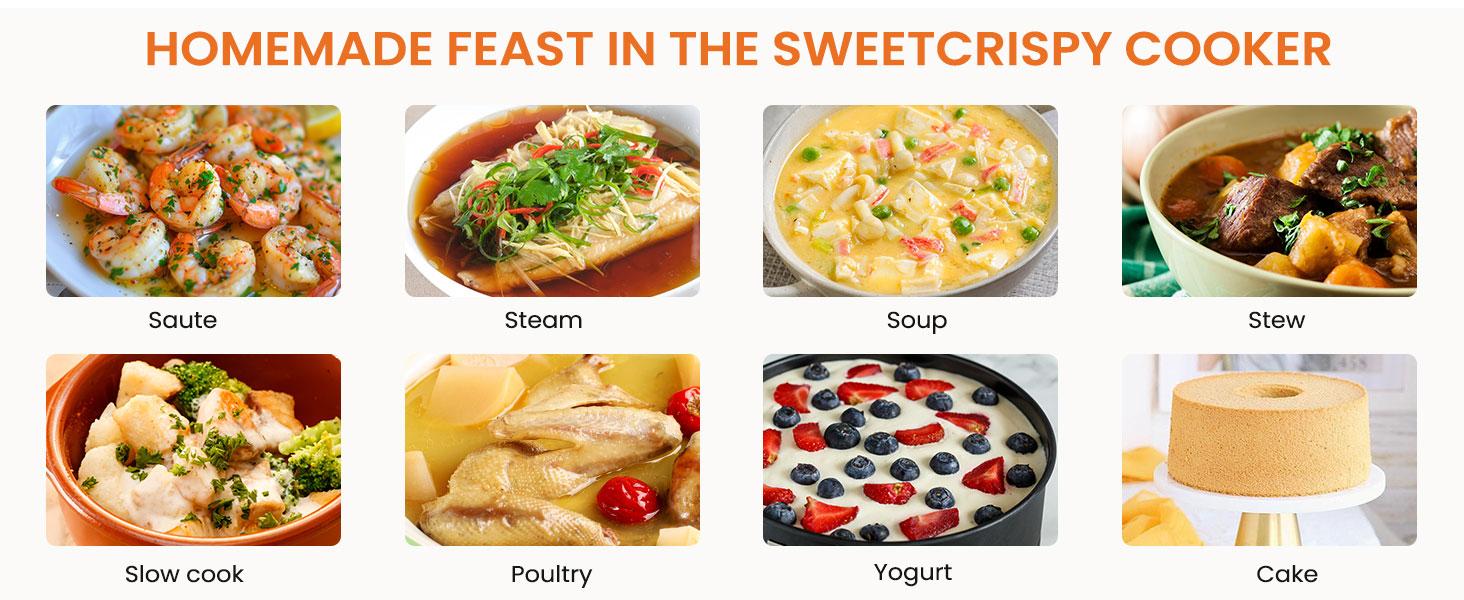 9-in-1 Stainless Steel Electric Pressure Cooker, Steamer, Yogurt Maker, Warmer&Sterilizer, Saute, Slow Cooker, Multi-Functional Smart Pot Rice Cooker