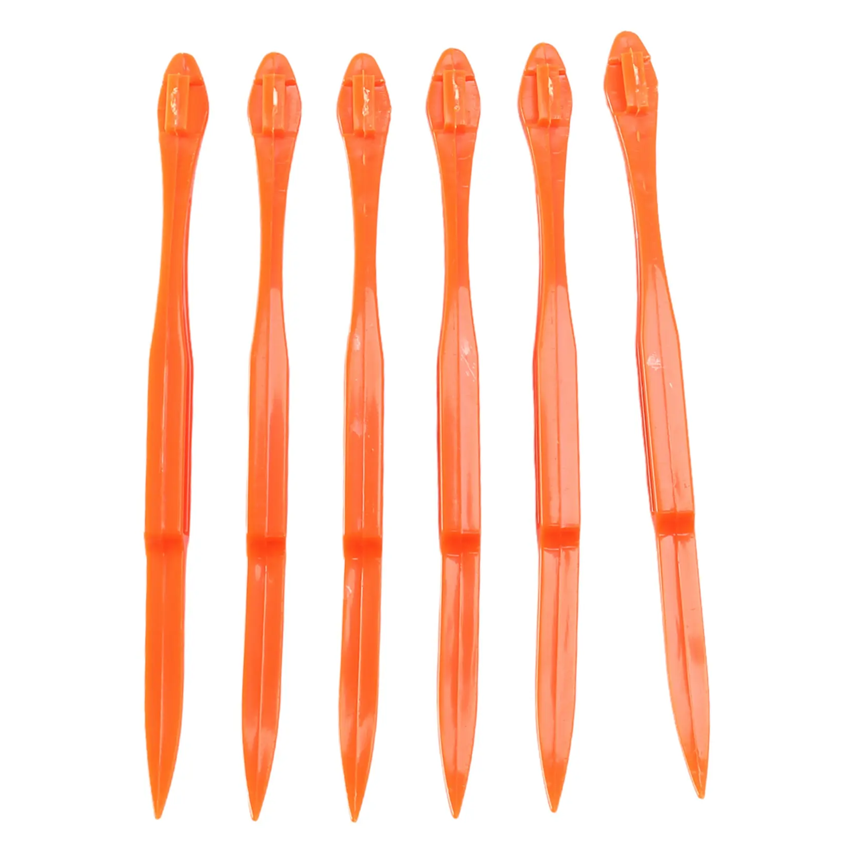 6PCS 15cm Rectangular Durable Plastic Orange Citrus Peelers - Bright Orange Kitchen Utensils with Scored Edge, Easy-to-Use Fruit Vegetable Cutter Accessory, Easy And Less Messy
