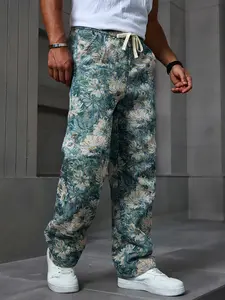 Men’s casual long pants with a patterned design, made from comfortable fabric—ideal as gifts for boyfriends or husbands, suitable for outdoor wear in all seasons.