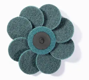 50 Pack 2 Inch Surface Conditioning Discs Fine Grit Blue Roll Lock Sanding Pads Type R Quick Change for Die Grinder Rust Paint Removal Auto Body