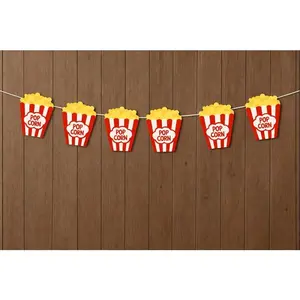 Movie Party Garland, Movie Party Banner, Popcorn Banner, Popcorn Garland, Photo Prop (22817107P)