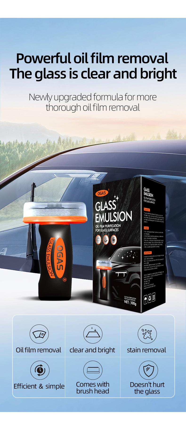 D-OGAS  Automotive Handheld Oil Flmr Cream,Glass DecontaminationWithoutTraces,Window Oil Film Cleaning,FastCleaning, CompactAnd Easy To Cary-100g Degreaser Cleaner