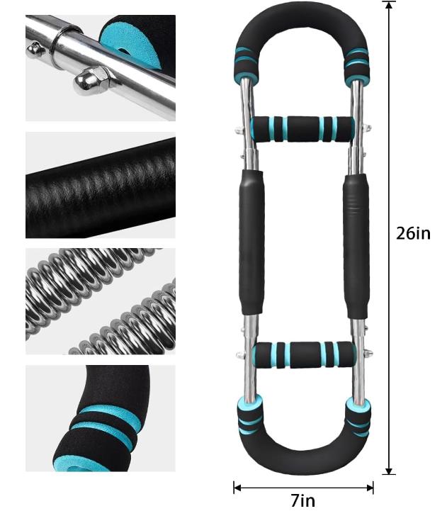 Adjustable Power Twister Bar 60-110lb | Portable Chest Workout Gear | Home Fat-Burning Fitness Tool | TikTok Chest Day Must-Have