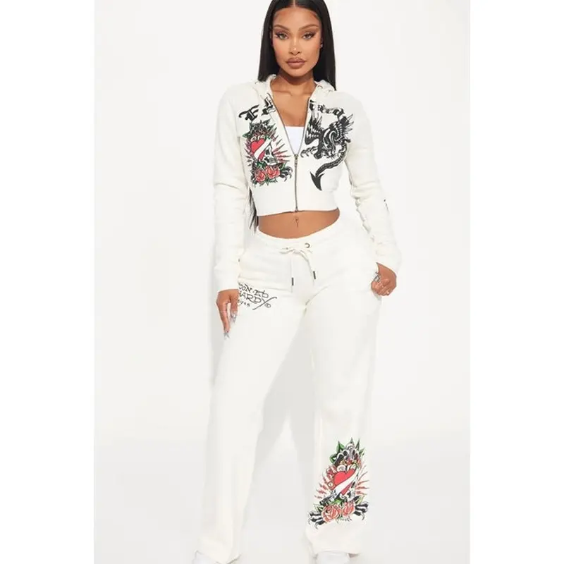 Ed Hardy Dragon Heart Pant - Ivory 0