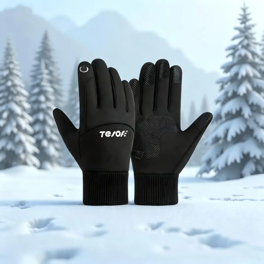 Winter Waterproof Gloves for Men Women Warm Running Cycling Snow Ski Gloves for Cold Weather, Thermal Windproof Material and Touch Screen Finger for Driving Snowboarding