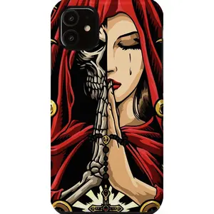 iPhone La Calavera Catrina Santa Muerte Sugar Dead Skull Prayer Case (All Models)