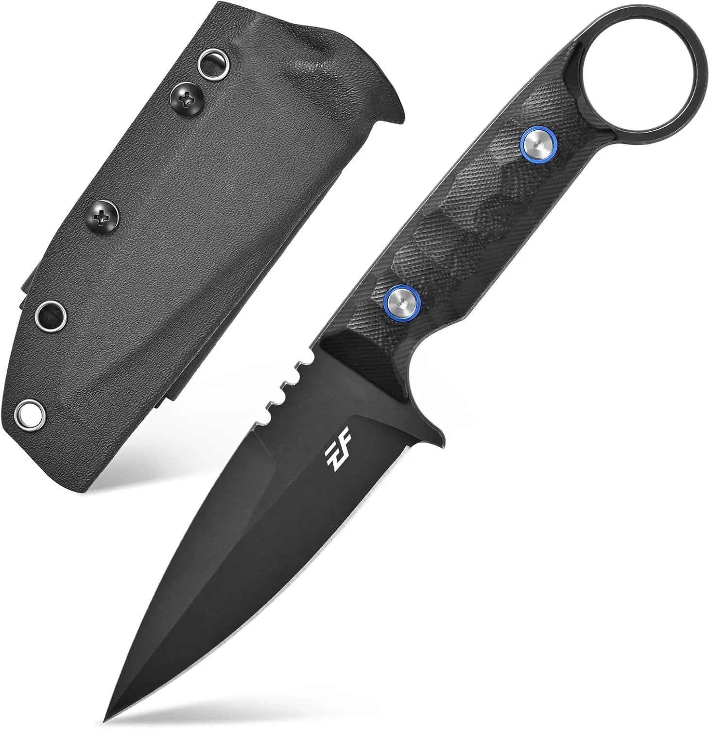 Eafengrow EF152 Fixed Blade Knife 14C28N Stainless Steel Micarta Handle Full Tang Daily Outdoor Utility Knife with Kydex Sheath