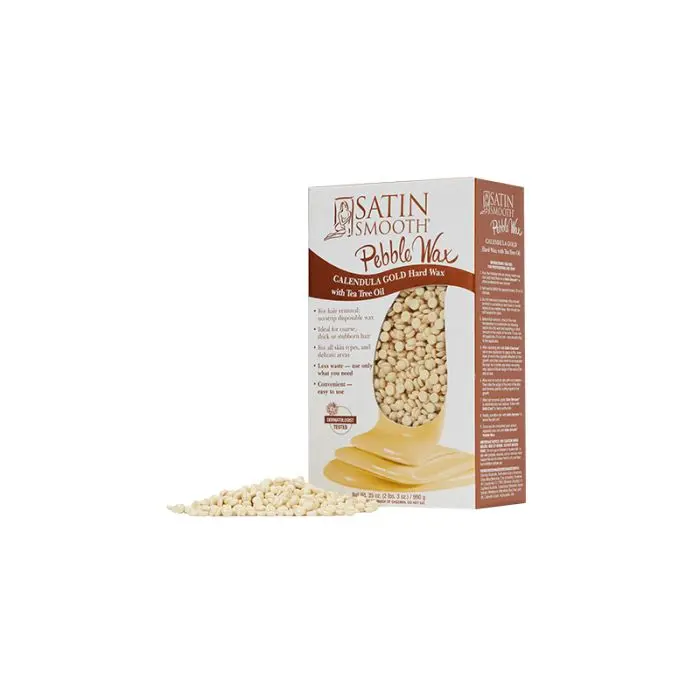 Satin Smooth Calendula Gold Pebble Wax with Tea Tree Oil, 35 oz – Body Care Hair Removal Wax