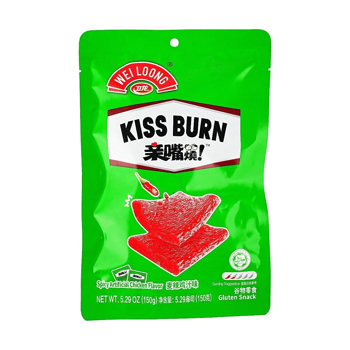 Weilong Spicy Strips - "Kiss" Flavor (Mala Chicken Juice) - 150g - Nostalgic Childhood Snack, Authentic Chinese Street Food
