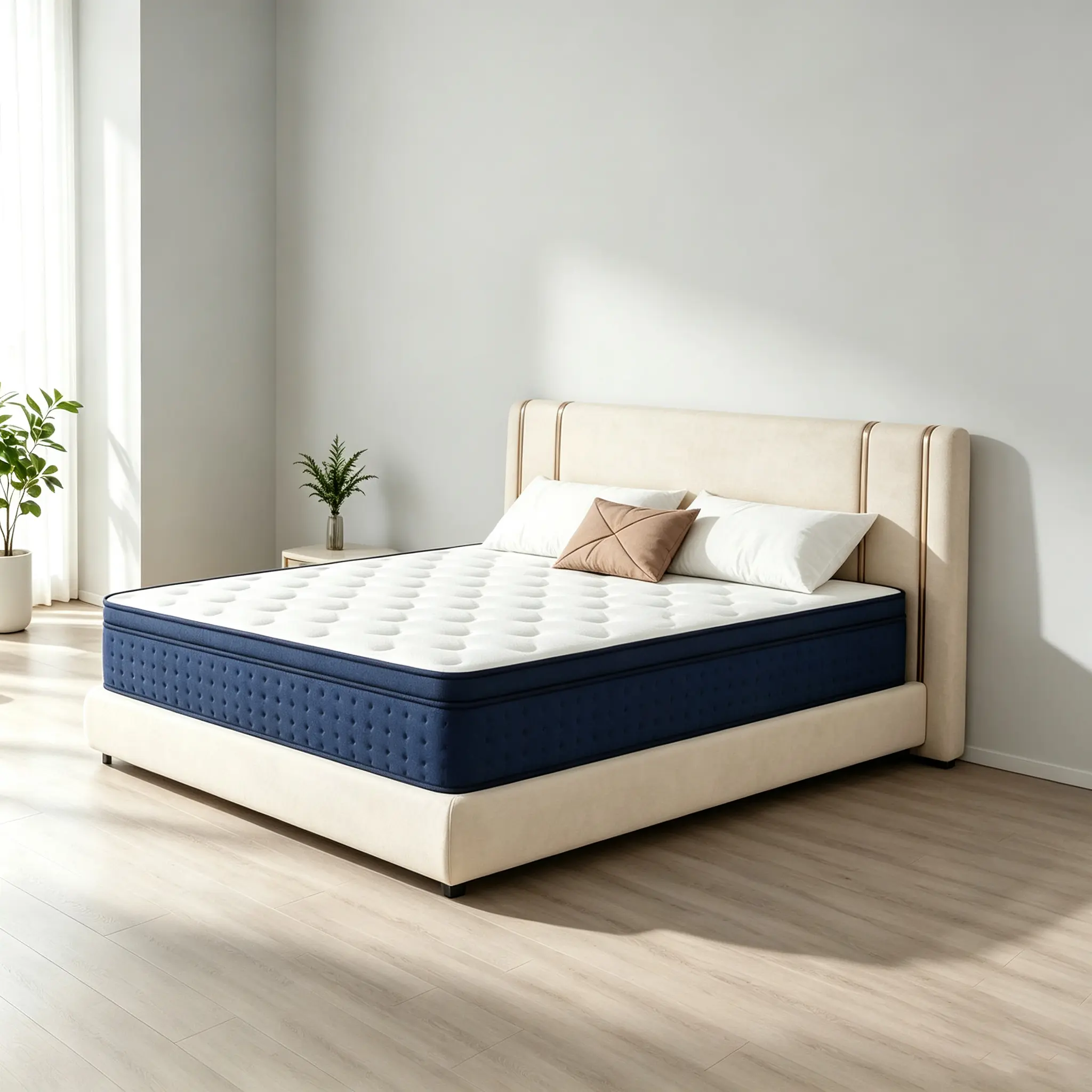 10/12/14 Inch Hybrid Mattress, Memory Foam & Pocket Spring, Medium Firm Mattress with Motion Isolation, Breathable Fabric, Firm Edge Support, Ergonomic Comfort, Twin Full Queen King Size for Home & Hotel