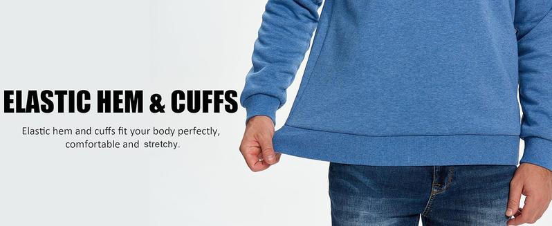 MAGCOMSEN Men's Sherpa Lined Sweatshirts Fleece Pullover Basic Tops Warm Crewneck Spring Winter Sweatshirt Fallfreshness Outdoorfun