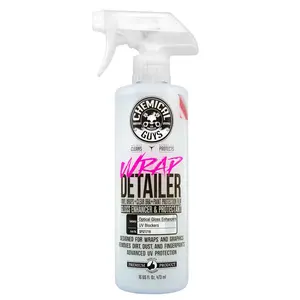 CHEMICAL GUYS Wrap Detailer Quick Detailer & Protectant for Vinyl Wraps – Spray-On Formula Cleans, Shines & Protects Glossy Vinyl Wraps, Clear Bras & Printed Graphics, Blocks UV Rays to Prevent Fading & Yellowing, Leaves Streak-Free Finish
