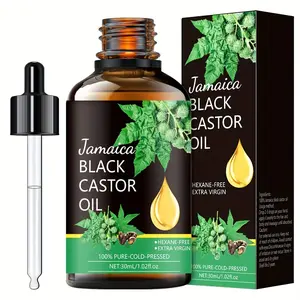 ROZINO Jamaican Black Castor Oil 30ml - 100% Pure Cold-Pressed Hair Care Oil for Scalp & Hair Strengthening & Eyelash Care