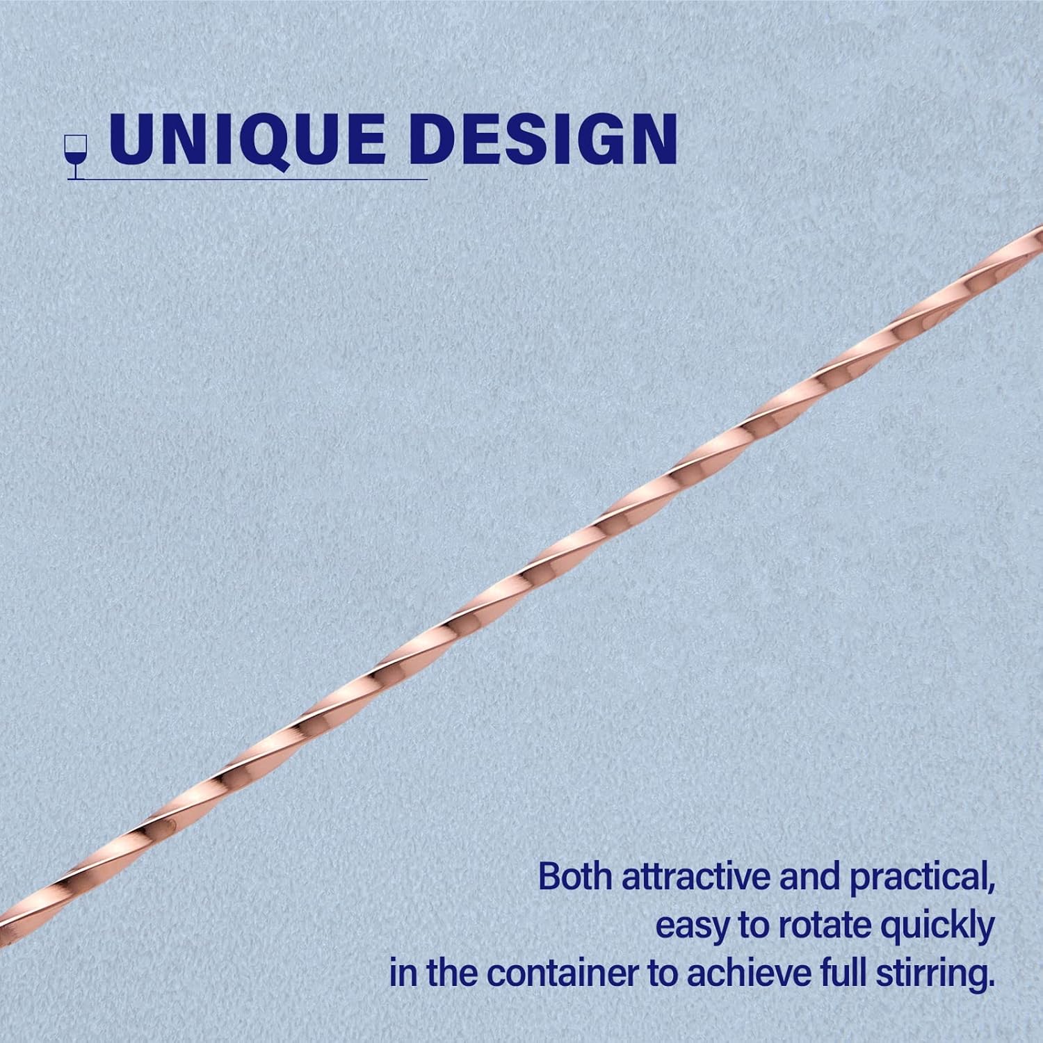 2 Pcs 12 Inches Bar Spoon, Long Handle Mixing Stirrers for Drink, Stainless Steel Bar Cocktail Shaker Spoon, Rose Gold