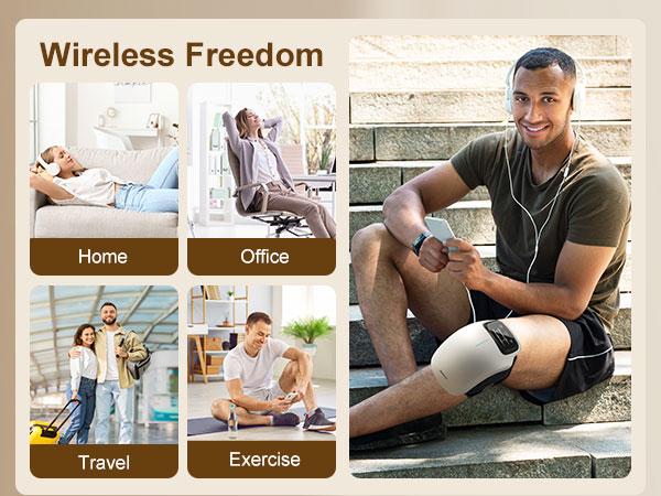 Nekteck Cordless Knee Massager with Heat & Red Light Therapy, 3 Heating Levels & 3 Vibration Modes, Electric for Knee Pain Relief & Women's Gift