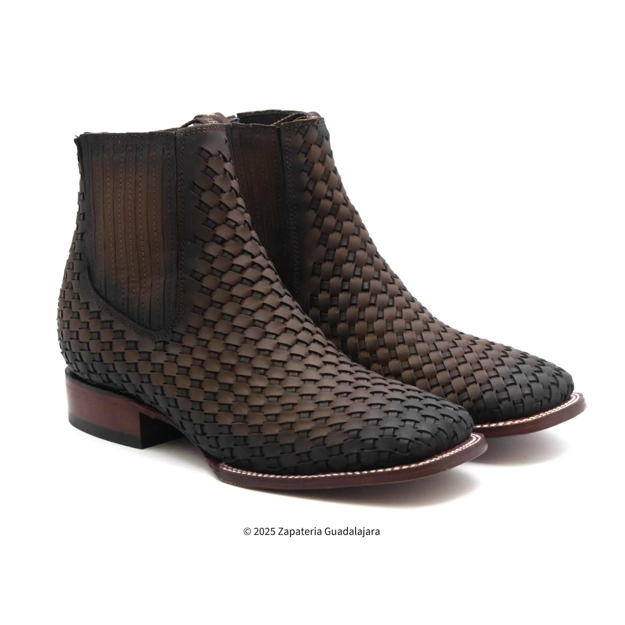 Petatillo Walnut Wide Square Toe Leather Boot-502840