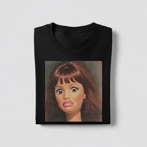 [Flashsale up to 50%] Funny Meme T-Shirt withShocked Doll Face Doll Face Meme Shirt ShortSleeve Tee Trendy, Weird Shirt, Sarcastic, FitCasual Short Sleeve Funny T-shirts for SummerFashion Men&Women's Top for Daily