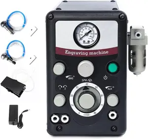 Dual-Head Pneumatic Jewelry Engraver with N6 & QC-6 Engraving Bits 400-8000 RPM Hand Engraving Machine for Jewelry & Metal Crafting