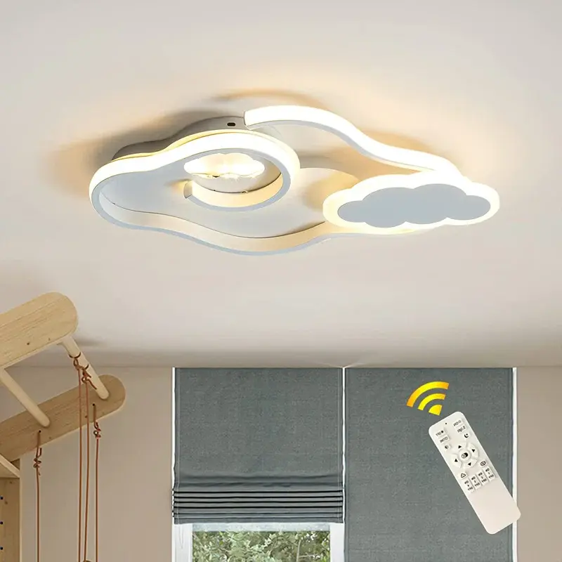 Garwarm Modern LED Ceiling Light Dimmable Cloud Ceiling Lights Flush Mount Acrylic Ceiling Lamp with Remote Creative Cartoon Ceiling Lighting Fixture for Boy Girl Room Bedroom Living Room 42W/White