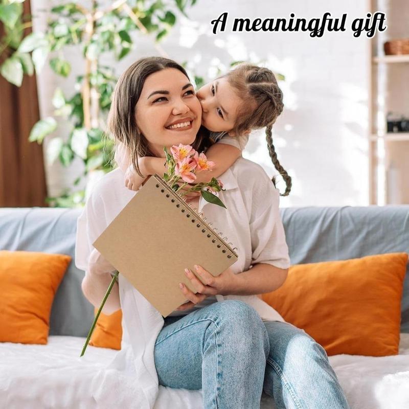 Scrapbook Album 40 Pages (8 x 8 &10 x 10Inch) Brown & Black Thick 250gsm Kraft Paper, Photo Album Scrapbook, Memory Book - Ideal for Your Scrapbooking Albums Art & Craft Projects