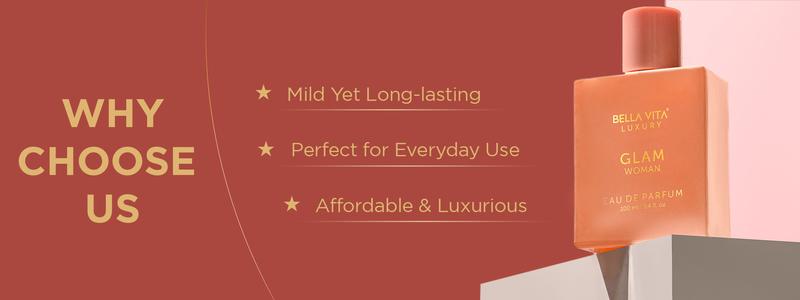 Bella Vita Luxury's GLAM Woman 100 ML Eau De Parfum | Jasmine, White Honey, Rose, Virginia, Cedar | Floral - Premium & Long Lasting