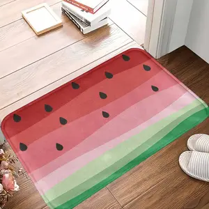 Watermelon Pattern Floor Mat  Summer Fruit Print Rug with Non Slip Soft Surface and Vibrant Color Design  Perfect for Kitchen  Living Room  Entryway  Picnic  Patio  Holiday Decor  or Housewarming Gift Use