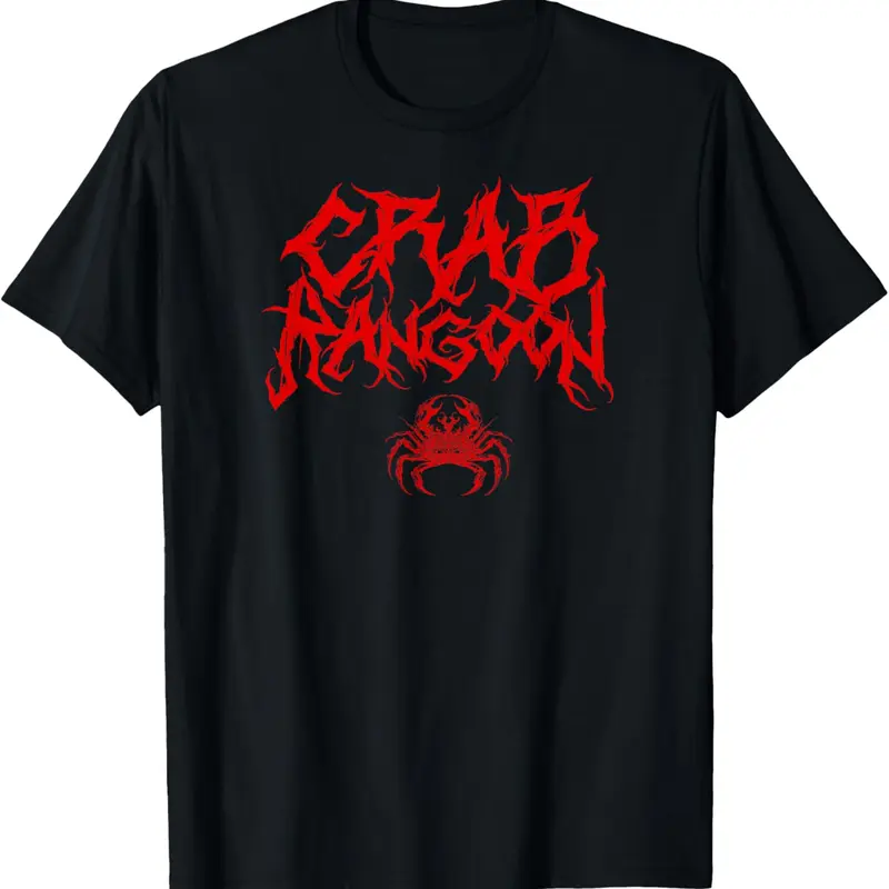 Men's 100% Cotton Soft Short-Sleeve Round Neck Tshirt - Crab Rangoon Chinese Food, Metal Band Vibe, Metal-Goth Humor, Classic Alt Menswear, Casual Fit, Street Style, Streetwear, Meme Shirts Funny
