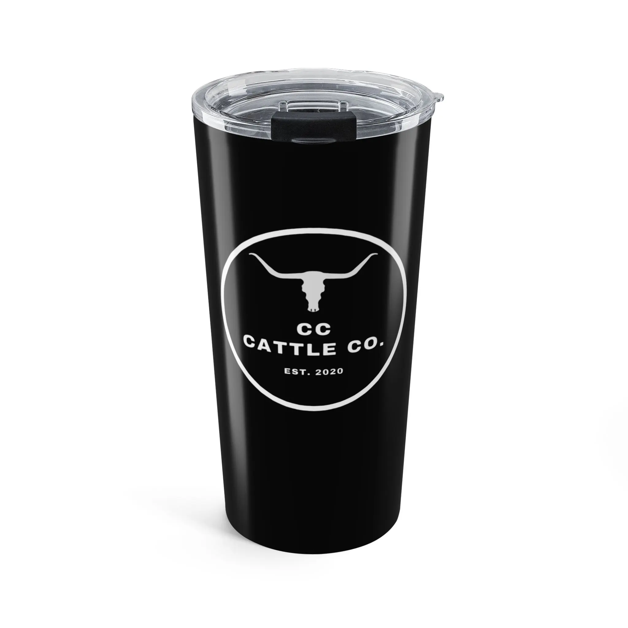 Longhorn Cattle Co logo Tumbler, 20oz Stainless Steel Travel Cup | Ranch Logo Drinkware