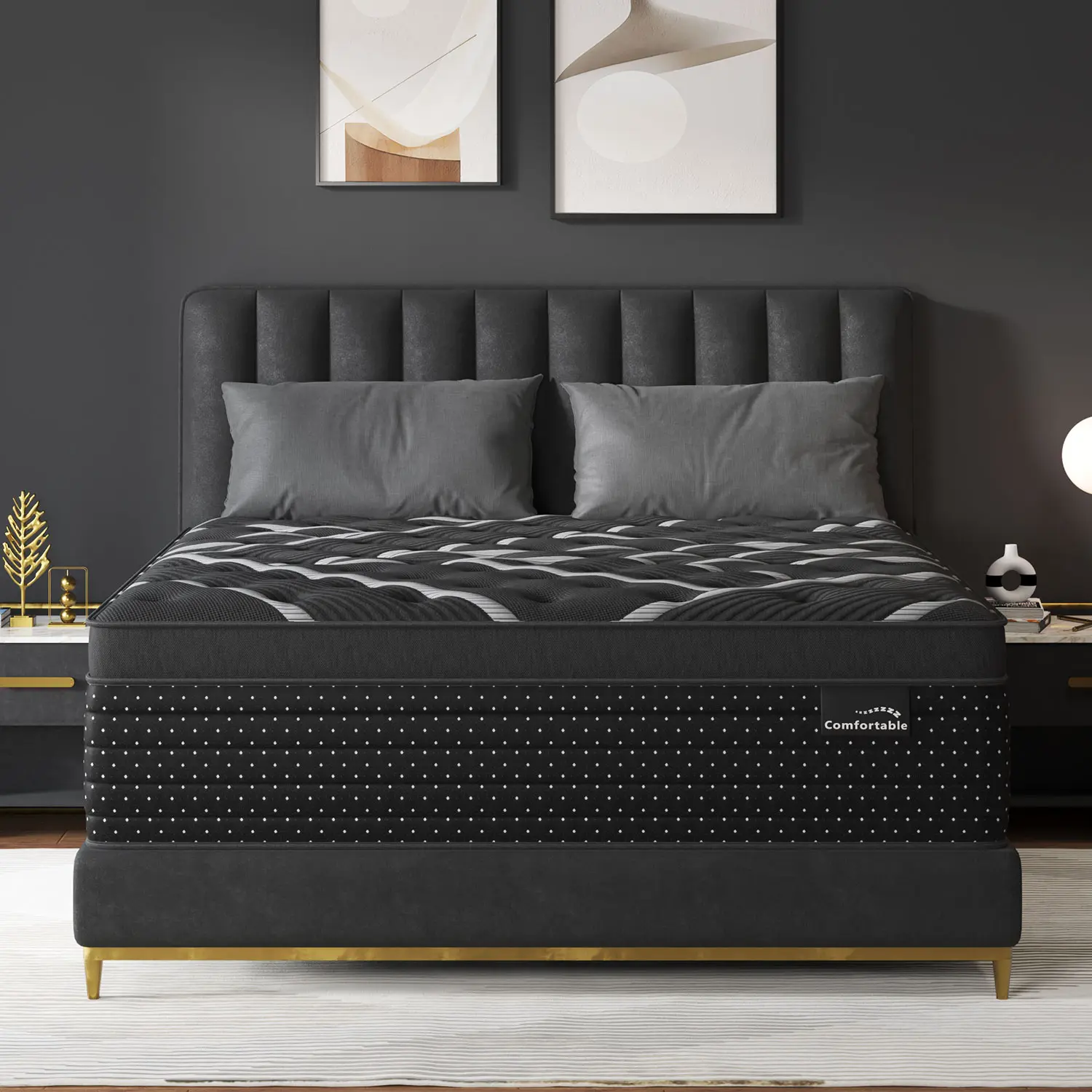 12/14 Inch Gel Memory Foam Mattress Hybrid Pocket Spring Twin Full Queen King Bed Mattress In A Box, Euro Top Medium Firm For Back & Lumbar Support, Individual Pocket Spring Bed For Motion Isolation & Fiberglass Free