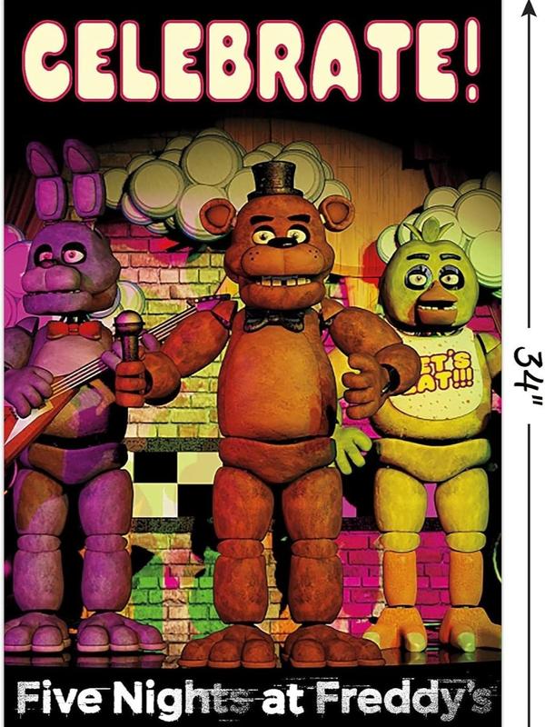 Trends International Five Nights At Freddys Celebrate Wall Poster Room Decor, Aesthetic Wall Poster For Home Decor