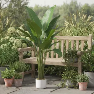 3.8FT Artificial Banana Tree in Pot, Evergreen Faux Floor Plants for Home Indoor Outdoor Entryway Office Decor