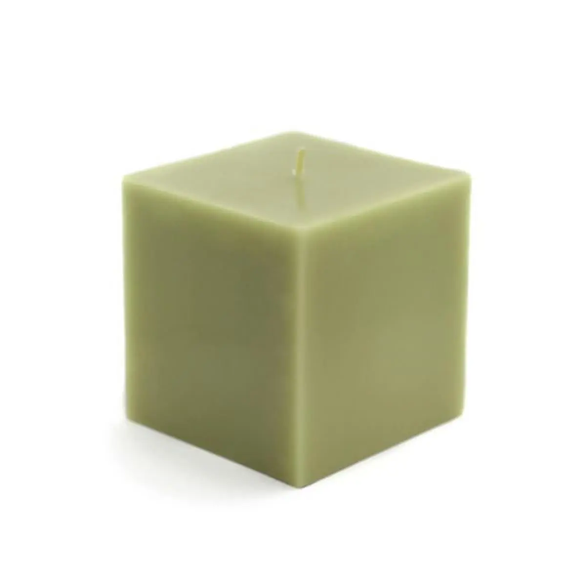 Sage Unscented Block-Shaped Square Pillar Candles - 3 x 3 in Smokeless Dripless Candles for Home Decor, Wedding Centerpieces, Block-Shaped Candles
