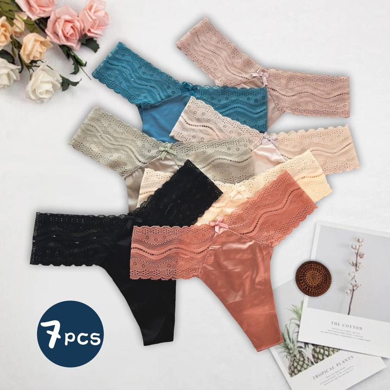 For Women Plain Fashion High Quality Basic CottonLingerie Womenswear Bikini Frillinnerwear Style StretchComfort Basic Plain Cotton  MinimalistMulticolor panty soft Thongs T-Back Multiple-piece pack show invisible affordable undies Breathable Fits Matte