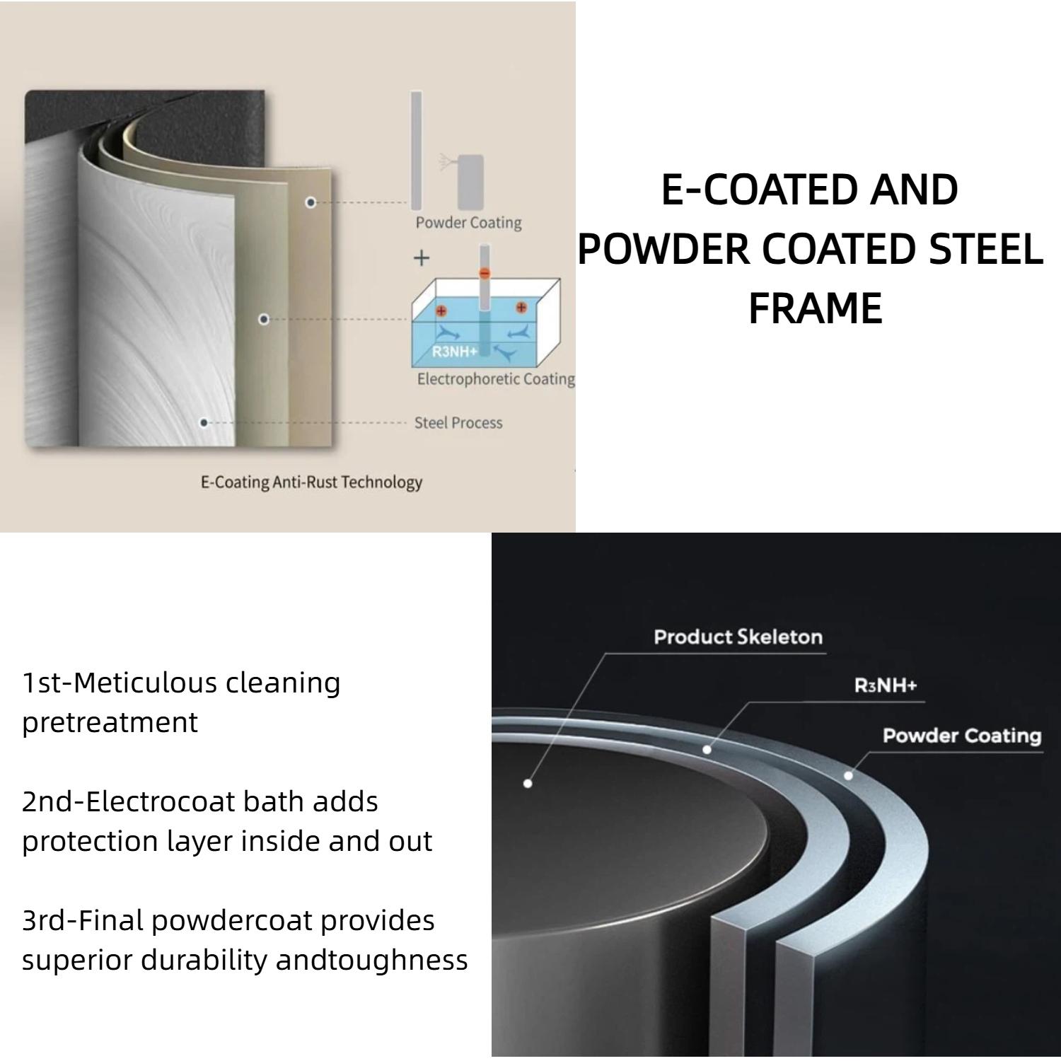 Outdoor Rocking Chair E-Coated Rocking Chair with Cushion Outdoor Rocker Recliner Chair for Patio Porch Garden Backyard Comfy