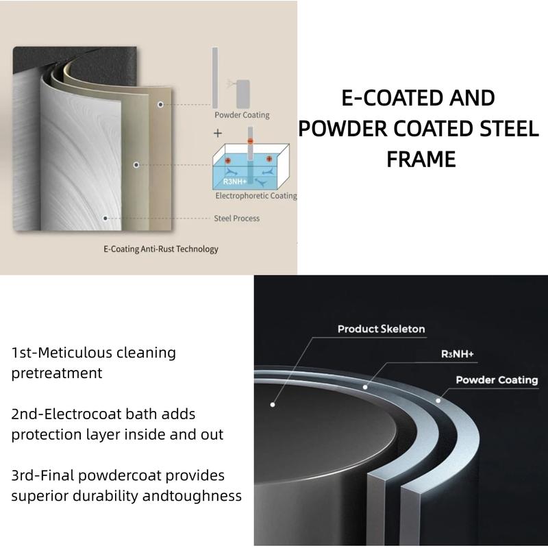 Outdoor Rocking Chair E-Coated Rocking Chair with Cushion Outdoor Rocker Recliner Chair for Patio Porch Garden Backyard Comfy