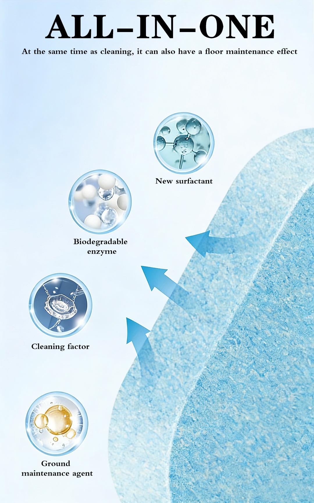 SOPAMI Floor Cleaning Tablets - Safe for Wood Tile Marble Quick Dry No Residue 12 Tablets Lemon Scent