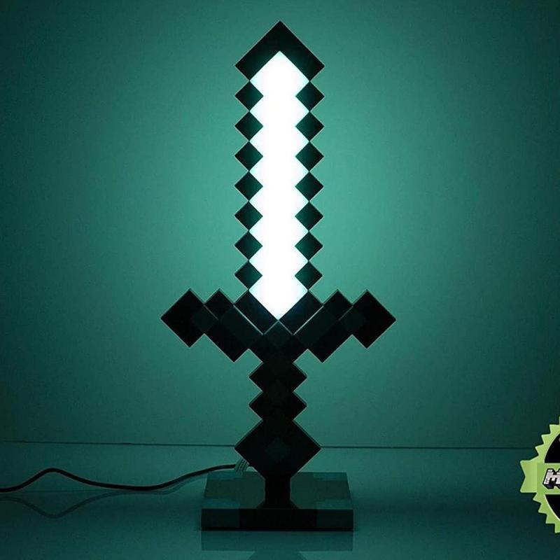 Diamond Sword Night Light Ornament, Color Changing Sword Game Accessory Gift Toy Model Table Lamp Decoration Christmas Gift