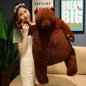 100 cm Giant Deep Brown Teddy Bear Plush Toy, Big Teddy Bear Stuffed Animal Doll, Home Decor and Birthday Gift, Suitable for Girls and Boys (39.3 inches/100 cm)