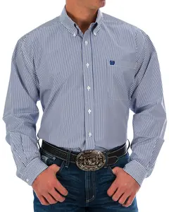 Cinch Men's Striped Print Tencel Long Sleeve Button-Down Western Shirt Big And - Mtw104729x