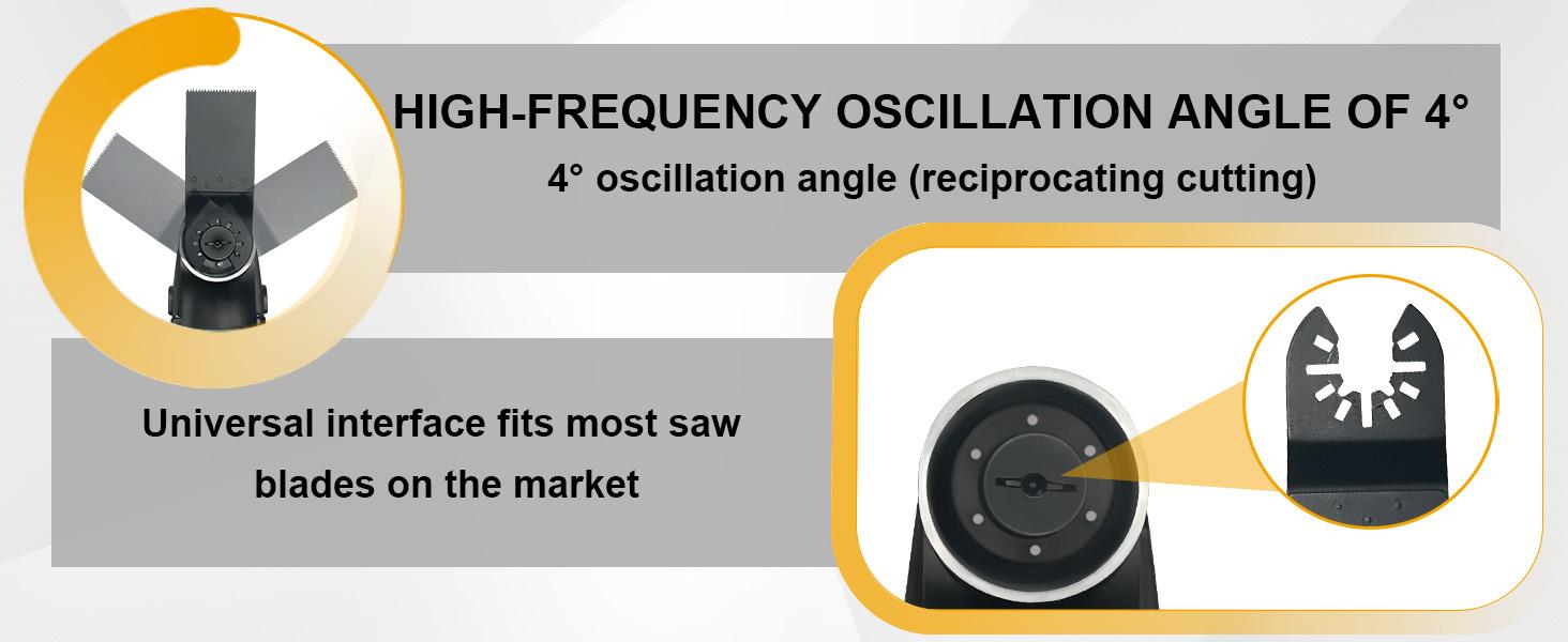 Oscillating Multi Tools for Dewalt 20V Battery, Multi-Use Cutting and Sanding Tool, 4°Oscillation Angle, 6 Variable Speeds, Quick-fit Blade Design with 22pcs Accessories for Cutting, Sanding, Scraping