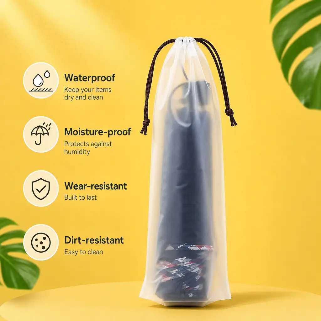 5-Piece Waterproof Drawstring Umbrella Storage Organiser Bags - Light, Smooth, Dustproof, Wear-Resistant, Easy-to-Carry for Folded Compact Umbrellas (Home Supplies)