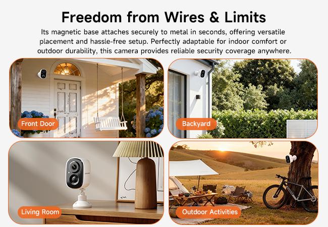 【New Year Big Sales】CINMOORE Outdoor/Indoor Magnetic wireless Camera 2.5K free install Smart Garage 2.4G wifi Security Camera – HD Video, Night Vision, Motion Detection, Magnetic, Wi-Fi, Two-Way Audio, Smartphone Control Lens 【New Year Big Sales】CINMOORE Outdoor/Indoor Magnetic wireless Camera 2.5K free install Smart Garage 2.4G wifi Security Camera – HD Video, Night Vision, Motion Detection, Magnetic, Wi-Fi, Two-Way Audio, Smartphone Control Lens