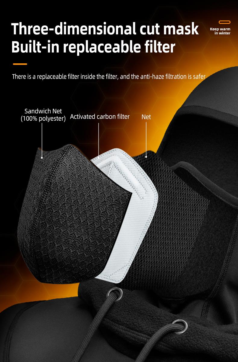 ROCKBROS Unisex Ski Mask for Men Women Winter Balaclava Thermal Fleece Water-resistant Windproof Breathable for Cold Weather