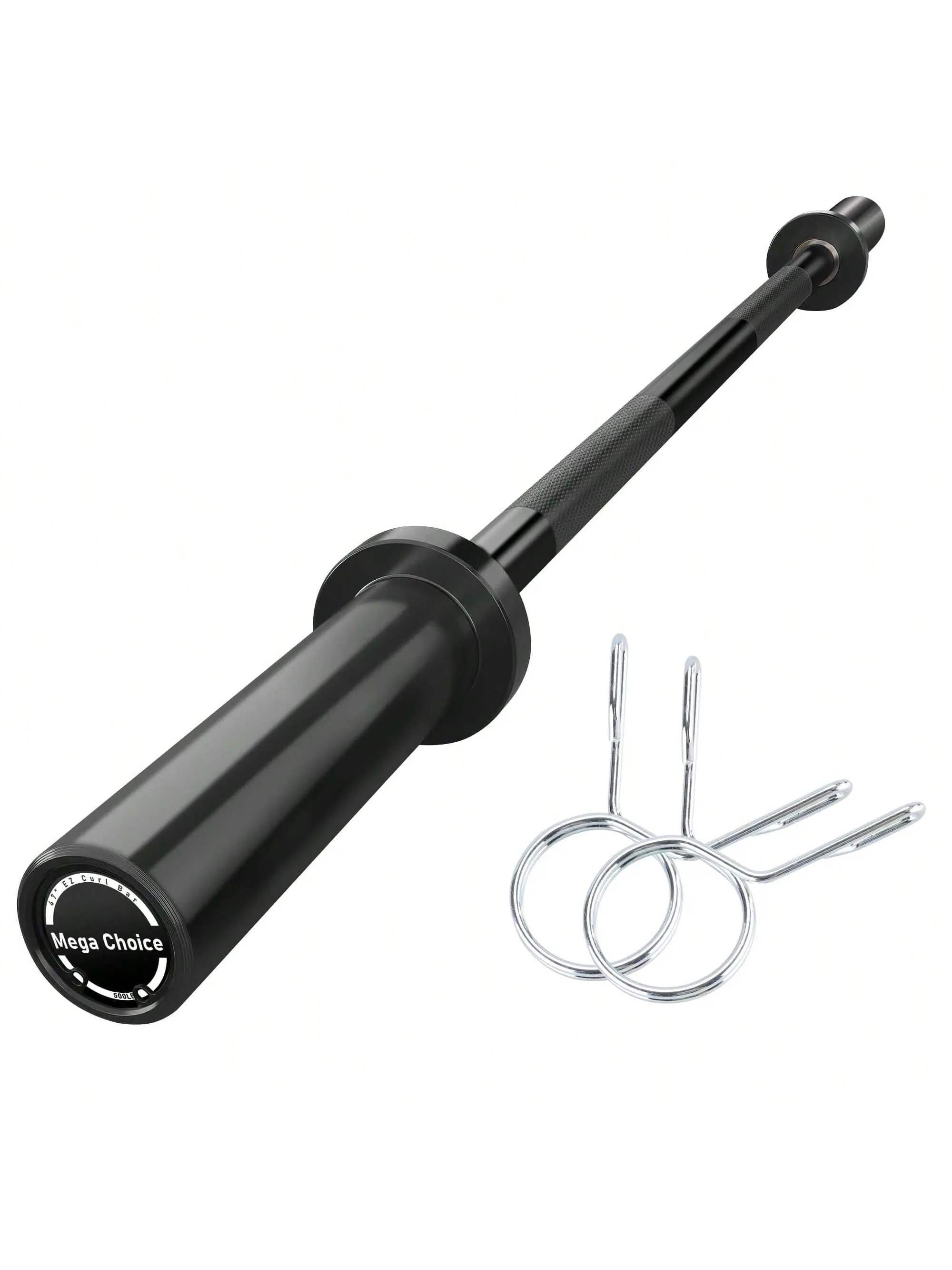 4FT Short Compact Olympic Barbell Weights Bar - Home Gym Small Spaces Equipment, 500LB Capacity, 2" Plate Fit, High-Density Steel, Knurled Grip Reduces Hand Fatigue, Included Collars for Strength Training
