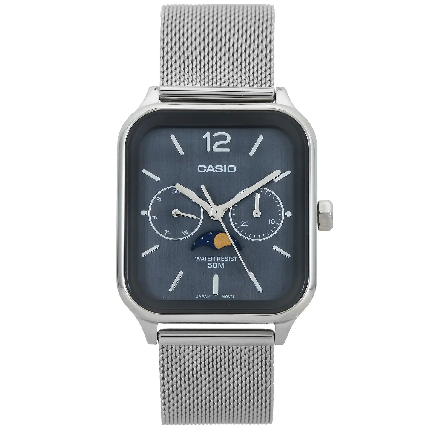 Casio Moon Phase Watch in Silver & Grey