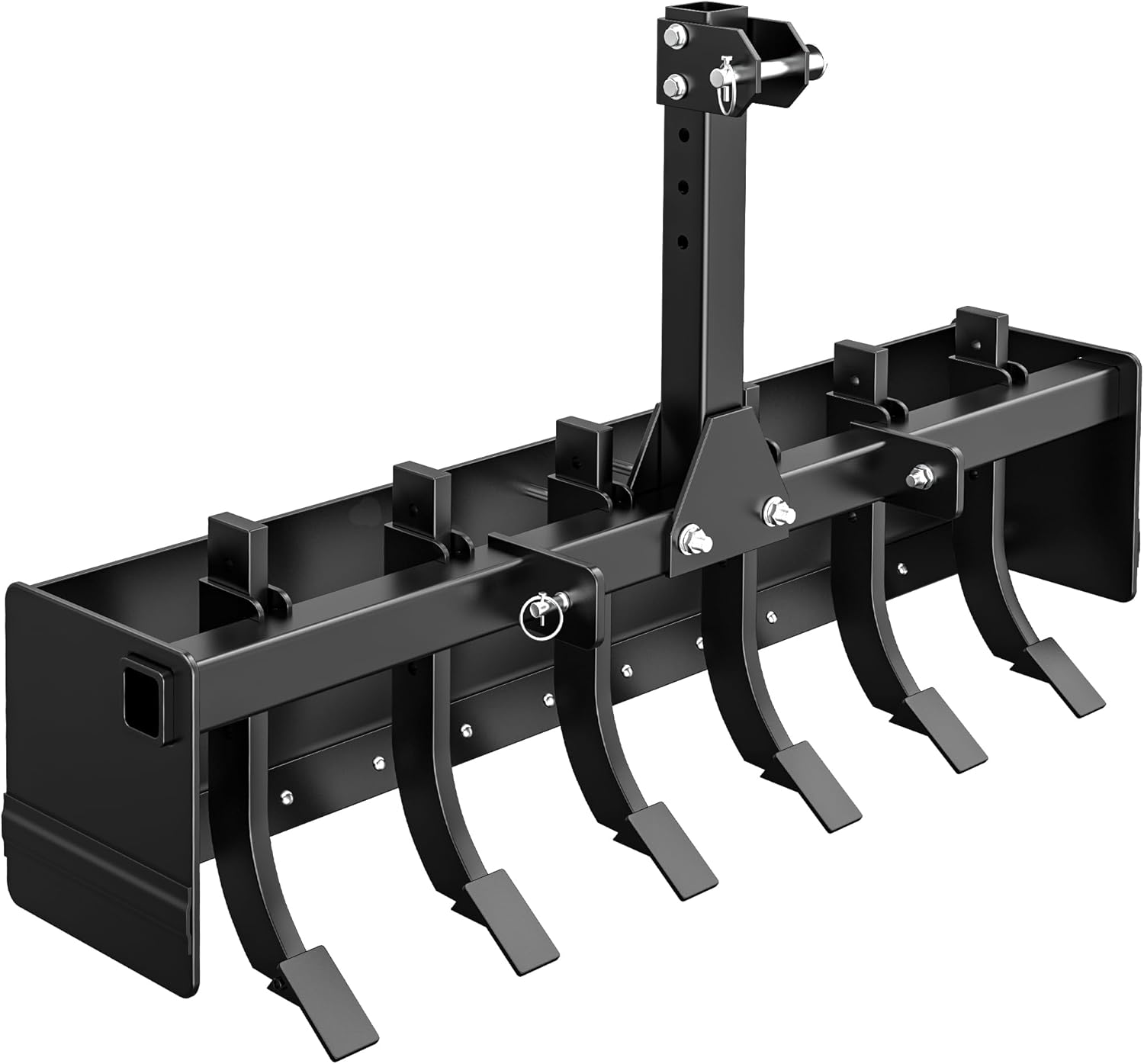 YITAMOTOR 55" Box Blade Tractor Attachment Category 1 Cat 0 Scarifier Shank Great for Leveling, Grading, Landscaping Tool Kit Lawn Garden Black